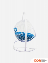 M-Group ЛЕЖЕБОКА 11180110 (С БЕЛЫМ РОТАНГОМ/СИНЯЯ ПОДУШКА) (341179)