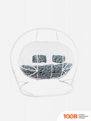 M-Group ЛЕЖЕБОКА 11180109 (С БЕЛЫМ РОТАНГОМ/СЕРАЯ ПОДУШКА) (341178)