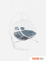 M-Group ЛЕЖЕБОКА 11180109 (С БЕЛЫМ РОТАНГОМ/СЕРАЯ ПОДУШКА) (341178)