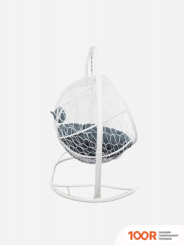 M-Group ЛЕЖЕБОКА 11180109 (С БЕЛЫМ РОТАНГОМ/СЕРАЯ ПОДУШКА) (341178)