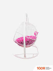 M-Group ЛЕЖЕБОКА 11180108 (С БЕЛЫМ РОТАНГОМ/РОЗОВАЯ ПОДУШКА) (341177)