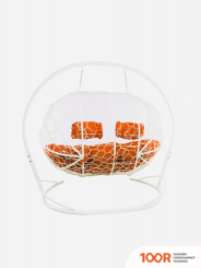 M-Group ЛЕЖЕБОКА 11180107 (С БЕЛЫМ РОТАНГОМ/ОРАНЖЕВАЯ ПОДУШКА) (341176)