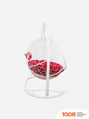 M-Group ЛЕЖЕБОКА 11180106 (С БЕЛЫМ РОТАНГОМ/КРАСНАЯ ПОДУШКА) (341175)