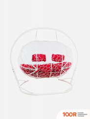 M-Group ЛЕЖЕБОКА 11180106 (С БЕЛЫМ РОТАНГОМ/КРАСНАЯ ПОДУШКА) (341175)