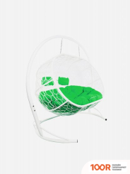 M-Group ЛЕЖЕБОКА 11180104 (С БЕЛЫМ РОТАНГОМ/ЗЕЛЕНАЯ ПОДУШКА) (341173)