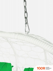 M-Group ЛЕЖЕБОКА 11180104 (С БЕЛЫМ РОТАНГОМ/ЗЕЛЕНАЯ ПОДУШКА) (341173)