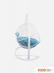 M-Group ЛЕЖЕБОКА 11180103 (С БЕЛЫМ РОТАНГОМ/ГОЛУБАЯ ПОДУШКА) (341172)