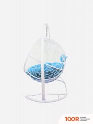 M-Group ЛЕЖЕБОКА 11180103 (С БЕЛЫМ РОТАНГОМ/ГОЛУБАЯ ПОДУШКА) (341172)