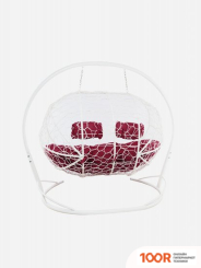 M-Group ЛЕЖЕБОКА 11180102 (С БЕЛЫМ РОТАНГОМ/БОРДОВАЯ ПОДУШКА) (341171)