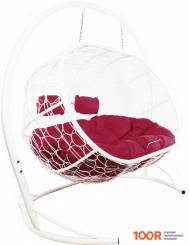 M-Group ЛЕЖЕБОКА 11180102 (С БЕЛЫМ РОТАНГОМ/БОРДОВАЯ ПОДУШКА) (341171)