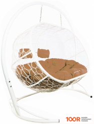 M-Group ЛЕЖЕБОКА 11180101 (С БЕЛЫМ РОТАНГОМ/БЕЖЕВАЯ ПОДУШКА) (341170)