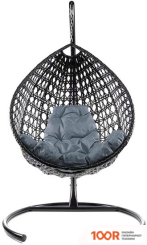 M-Group КАПЛЯ ЛЮКС 11030409 (ЧЕРНЫЙ РОТАНГ/СЕРАЯ ПОДУШКА) (341079)