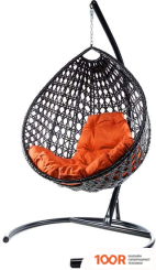 M-Group КАПЛЯ ЛЮКС 11030407 (ЧЕРНЫЙ РОТАНГ/ОРАНЖЕВАЯ ПОДУШКА) (341077)