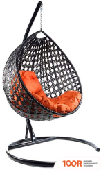 M-Group КАПЛЯ ЛЮКС 11030407 (ЧЕРНЫЙ РОТАНГ/ОРАНЖЕВАЯ ПОДУШКА) (341077)