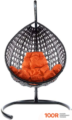 M-Group КАПЛЯ ЛЮКС 11030407 (ЧЕРНЫЙ РОТАНГ/ОРАНЖЕВАЯ ПОДУШКА) (341077)