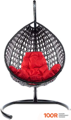 M-Group КАПЛЯ ЛЮКС 11030406 (ЧЕРНЫЙ РОТАНГ/КРАСНАЯ ПОДУШКА) (341076)