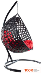 M-Group КАПЛЯ ЛЮКС 11030406 (ЧЕРНЫЙ РОТАНГ/КРАСНАЯ ПОДУШКА) (341076)