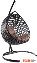 M-Group КАПЛЯ ЛЮКС 11030405 (ЧЕРНЫЙ РОТАНГ/КОРИЧНЕВАЯ ПОДУШКА) (341075)