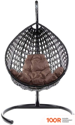 M-Group КАПЛЯ ЛЮКС 11030405 (ЧЕРНЫЙ РОТАНГ/КОРИЧНЕВАЯ ПОДУШКА) (341075)