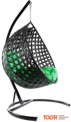 M-Group КАПЛЯ ЛЮКС 11030404 (ЧЕРНЫЙ РОТАНГ/ЗЕЛЕНАЯ ПОДУШКА) (341074)