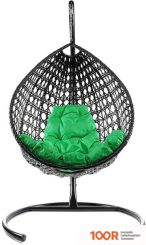 M-Group КАПЛЯ ЛЮКС 11030404 (ЧЕРНЫЙ РОТАНГ/ЗЕЛЕНАЯ ПОДУШКА) (341074)