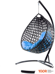 M-Group КАПЛЯ ЛЮКС 11030403 (ЧЕРНЫЙ РОТАНГ/ГОЛУБАЯ ПОДУШКА) (341073)