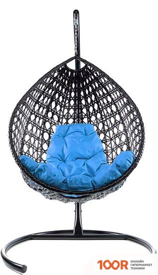 M-Group КАПЛЯ ЛЮКС 11030403 (ЧЕРНЫЙ РОТАНГ/ГОЛУБАЯ ПОДУШКА) (341073)