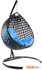 M-Group КАПЛЯ ЛЮКС 11030403 (ЧЕРНЫЙ РОТАНГ/ГОЛУБАЯ ПОДУШКА) (341073)