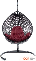 M-Group КАПЛЯ ЛЮКС 11030402 (ЧЕРНЫЙ РОТАНГ/БОРДОВАЯ ПОДУШКА) (341072)