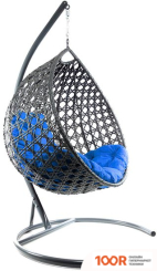 M-Group КАПЛЯ ЛЮКС 11030310 (СЕРЫЙ РОТАНГ/СИНЯЯ ПОДУШКА) (341069)