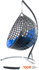 M-Group КАПЛЯ ЛЮКС 11030310 (СЕРЫЙ РОТАНГ/СИНЯЯ ПОДУШКА) (341069)