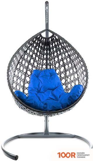 M-Group КАПЛЯ ЛЮКС 11030310 (СЕРЫЙ РОТАНГ/СИНЯЯ ПОДУШКА) (341069)