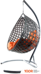 M-Group КАПЛЯ ЛЮКС 11030307 (СЕРЫЙ РОТАНГ/ОРАНЖЕВАЯ ПОДУШКА) (341066)