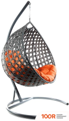 M-Group КАПЛЯ ЛЮКС 11030307 (СЕРЫЙ РОТАНГ/ОРАНЖЕВАЯ ПОДУШКА) (341066)