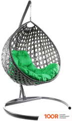 M-Group КАПЛЯ ЛЮКС 11030304 (СЕРЫЙ РОТАНГ/ЗЕЛЕНАЯ ПОДУШКА) (341063)