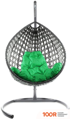 M-Group КАПЛЯ ЛЮКС 11030304 (СЕРЫЙ РОТАНГ/ЗЕЛЕНАЯ ПОДУШКА) (341063)