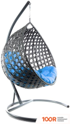 M-Group КАПЛЯ ЛЮКС 11030303 (СЕРЫЙ РОТАНГ/ГОЛУБАЯ ПОДУШКА) (341062)