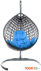 M-Group КАПЛЯ ЛЮКС 11030303 (СЕРЫЙ РОТАНГ/ГОЛУБАЯ ПОДУШКА) (341062)