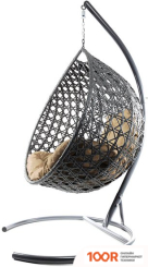 M-Group КАПЛЯ ЛЮКС 11030301 (СЕРЫЙ РОТАНГ/БЕЖЕВАЯ ПОДУШКА) (341060)