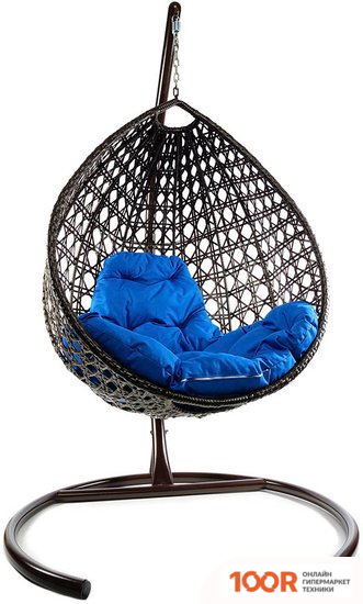 M-Group КАПЛЯ ЛЮКС 11030210 (КОРИЧНЕВЫЙ РОТАНГ/СИНЯЯ ПОДУШКА) (341058)