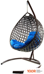 M-Group КАПЛЯ ЛЮКС 11030210 (КОРИЧНЕВЫЙ РОТАНГ/СИНЯЯ ПОДУШКА) (341058)