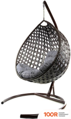 M-Group КАПЛЯ ЛЮКС 11030209 (КОРИЧНЕВЫЙ РОТАНГ/СЕРАЯ ПОДУШКА) (341057)