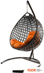 M-Group КАПЛЯ ЛЮКС 11030207 (КОРИЧНЕВЫЙ РОТАНГ/ОРАНЖЕВАЯ ПОДУШКА) (341055)