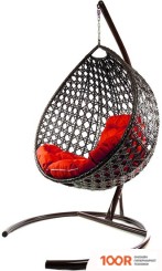 M-Group КАПЛЯ ЛЮКС 11030206 (КОРИЧНЕВЫЙ РОТАНГ/КРАСНАЯ ПОДУШКА) (341054)