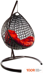 M-Group КАПЛЯ ЛЮКС 11030206 (КОРИЧНЕВЫЙ РОТАНГ/КРАСНАЯ ПОДУШКА) (341054)