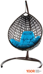 M-Group КАПЛЯ ЛЮКС 11030203 (КОРИЧНЕВЫЙ РОТАНГ/ГОЛУБАЯ ПОДУШКА) (341051)