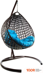 M-Group КАПЛЯ ЛЮКС 11030203 (КОРИЧНЕВЫЙ РОТАНГ/ГОЛУБАЯ ПОДУШКА) (341051)