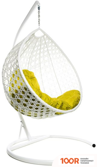 M-Group КАПЛЯ ЛЮКС 11030111 (БЕЛЫЙ РОТАНГ/ЖЕЛТАЯ ПОДУШКА) (341048)