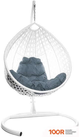 M-Group КАПЛЯ ЛЮКС 11030109 (БЕЛЫЙ РОТАНГ/СЕРАЯ ПОДУШКА) (341046)