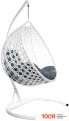 M-Group КАПЛЯ ЛЮКС 11030109 (БЕЛЫЙ РОТАНГ/СЕРАЯ ПОДУШКА) (341046)